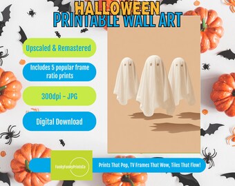 Halloween Ghosts Wall Art: Fun Christian Decor (Instant Download)