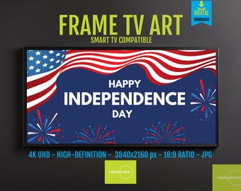 Patriotic TV Frame 4K Independence Day Digital Download for Summer, American Flag Art, 4th of July Patriotic Decor, HD Screensaver, 235