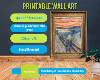 The Scream Print Edvard Munch Art Download – Iconic Modern Wall Decor, Emotional PRINTABLE Art for Home, Anxiety Relief Gift