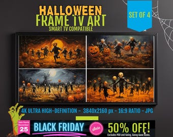 Halloween Frame Art for TV - Scary 4K Fall Digital Decor