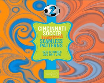 Digital Paper Cincinnati Soccer Pattern Collection, 12x12 Inch Seamless JPG Backgrounds, Vibrant Soccer Decor, Instant Download