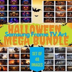 Mega Bundle Halloween Art for Samsung Frame TV | 48 Digital Downloads | Smart TV Screensaver & Modern Fall Decor