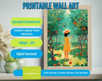 Romantic Victorian Lady in Garden Print - Vintage Style PRINTABLE Wall Art, Stylish Digital Download, NFT Artwork Available