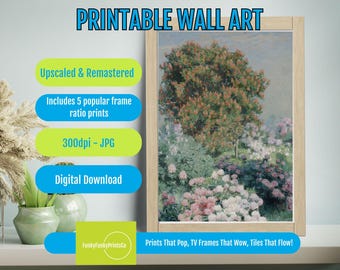 Vintage Wall Art Tree Flower Print, Moody Oil Painting, Botanical PRINTABLE Nature Decor, Digital Home Decor Download