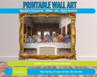 Last Supper PRINTABLE Wall Art - Da Vinci Renaissance Masterpiece | Religious Decor | Digital Download for Spiritual and Historical Design