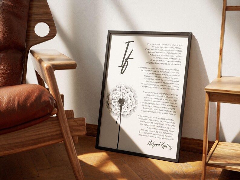 If Poem Printable Wall Art by Rudyard Kipling – Motivational Quote ...