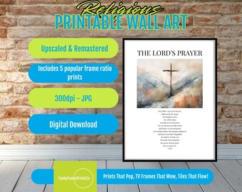 The Lords Prayer PRINTABLE Bible Art, Christian Home Decor, Inspiring Scripture Wall Print, Faith-Based Living Room Artwork