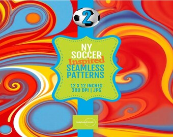 Soccer Design Digital Paper Bundle – NY Theme Abstract Art, Vibrant 12x12 Patterns, 300dpi JPG, Playful Sports Graphics for Projects