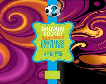 Pattern Collection Orlando Soccer Seamless 12x12 Digital Paper, Vibrant Colors, Energetic Sports Graphics, Modern Sporty Design