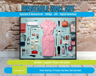 Nurse Graduation Knolling Art Print: Medical Office Decor (Digital Download)