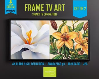 Vintage Lily Samsung Frame TV Art: Floral Illustration (Digital Download)
