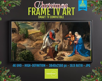 Nativity Screen Art: Mary and Joseph with Baby Jesus (4K HD Display)