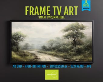 Misty Road Landscape Art for Samsung Frame TV (Digital Download
