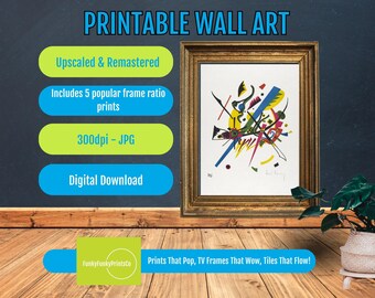 Abstract Wall Art Print, Kandinsky Style Geometric Art, Modern Colorful Digital Download, Bold Office Decor, Vibrant Printable Wall Art