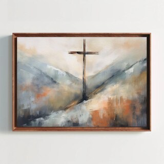 Quadro Tela Cristiana Con Croce E Bibbia - Decorazione Parete Con Citazione Religiosa Ispiratrice Per Casa, Camera Da Letto, Soggiorno