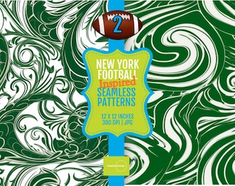 New York Football Seamless Pattern: 12x12 Digital Paper (Digital Download)