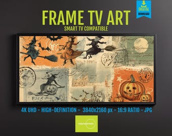 Halloween Digital Art: Friendly Pumpkin, Bat - 4K Screensaver