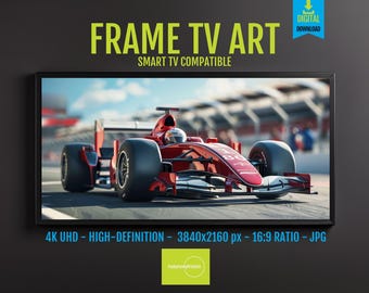 Frame TV Art F1 Racing Car Print 4K for Samsung, Digital Download Grand Prix Motorsport Wall Decor, Formula One Racing Gift, 13