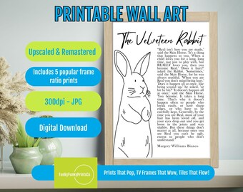 Velveteen Rabbit Poem Print – Whimsical Nursery Wall Art, Children's Room Decor, Classic Story Quote, Printable Digital Download