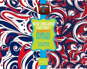 12x12 Seamless Tiles - New England Football-Inspired Colors -Set of 2 - PRINTABLE Patterns - Digital Papers | 300 dpi JPG | Seamless Pattern