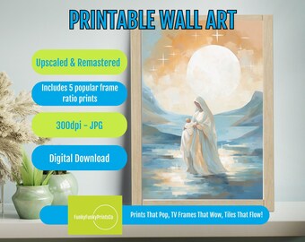 Mary and Jesus Printable Wall Art – Spiritual Christian Faith Decor, Virgin Mary and Christ Artwork, Religious Home Digital Download