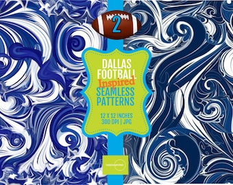 Dallas Football Inspired Colors - 12x12 Seamless Tile Set | Digital Download for DIY Crafts, Game Day Decor, and Sports Fan Projects