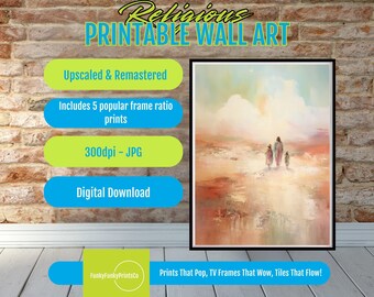 Jesus and Children Wall Art PRINTABLE, Christian Digital Download, Faith-Based Home Decor, Inspirational Religious Art Print