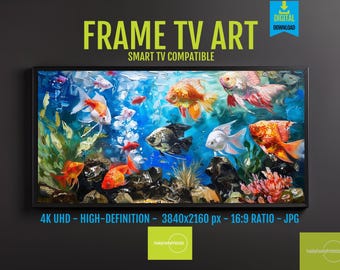 Aquarium Fish Painting: Colorful 4K Digital Art for Samsung Frame TV