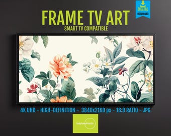 Floral Wall Art for Samsung Frame TV: Vintage Botanical (4K Digital)