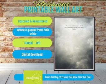 Psalm 19 Clouds Print: Christian Scripture Wall Art (Digital Download)