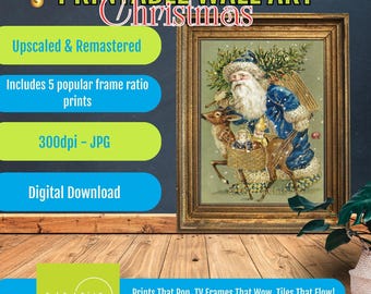 Christmas Wall Art, Vintage 1900s Holiday Decor, Antique Victorian Illustration, Classic Winter Home Decoration Poster, Digital Download