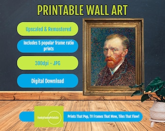 Van Gogh Self Portrait Print: Famous Post-Impressionist Art (Digital Download)