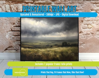 Moody Rainy Landscape Print: Dark Academia Wall Art (Digital Download)