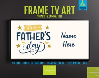 Celebrate Dad with a Personalized 4K Frame TV Art - Samsung Digital Download | Smart TV HD Screensaver | Father's Day Gift, 40