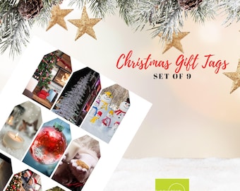 Christmas Gift Tags Printable, Cozy Holiday Label Sheets, Rustic Kraft Template Set, Editable Name Cards, Winter Wrapping Accessories