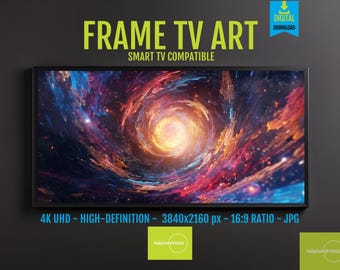 Samsung Frame TV Art: Sci-Fi Galaxy Portal - Neon Space Design