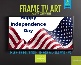 4K TV Screensaver USA Patriotic Digital Download, Independence Day & 4th of July Summer Art for Frame TV, Americana Holiday Decor, 238