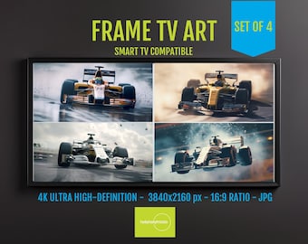Samsung FRAME TV Art Formula One F1 4K Wallpapers Set of 4, Formula 1 Track Decor, Digital Download, Motorsport Racing Gift 16x9, 2028-31