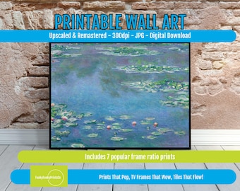Monet Water Lilies Printable Wall Art, Impressionist Floral Pond Poster, Vintage Giverny Museum Style, Classic French Home Decor Download