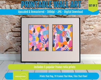 Matisse Inspired Geometric Prints Set – Modern Abstract Cutout Style, Colorful Mid Century Wall Art, Vibrant Printable Poster Digital Decor