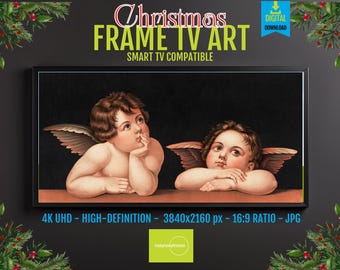 Cherub Wall Art: Serene Angelic Figures - Digital Download for Samsung TV