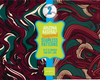 Printable Tiles Arizona Baseball Colors, 12x12 Seamless Pattern, Digital Papers, 300 dpi JPG, Inspired Sports Art for Crafts & Scrapbooking