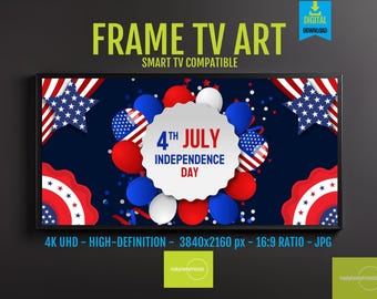 Fourth of July Americana Decor - Digital Download for FRAME TV Patriotic | Red White Blue Independence Day Art | HD Screensaver, 233