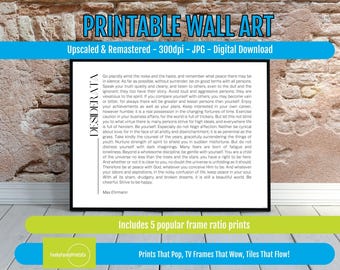Desiderata Poem PRINTABLE Wall Art - Max Ehrmann Inspirational Decor, Motivational Quote Art, Minimalist Design, Digital Download