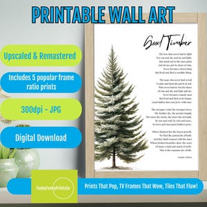 Douglas Malloch &#39;Good Timber&#39; Print: Rustic Inspirational Poetry (Digital Download)