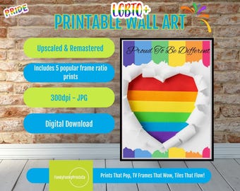 Rainbow Pride Wall Art: LGBTQ Home Decor (Digital Download, 5x7 to 24x36in Sizes Available)