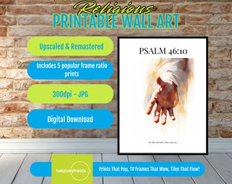 Psalm 46 10 Print Be Still and Know Christian Wall Art, Faith Inspired Scripture Decor, Peaceful PRINTABLE Bible Verse for Home Gift