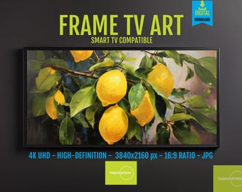 Lemon Tree Art for Samsung FRAME TV in 4K HD for Vibrant Home Decor, Nature-Inspired Screensavers, and Instant Digital Download