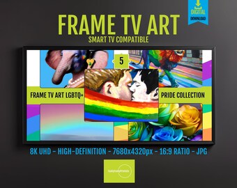 LGBTQ Pride Art Bundle 8K Digital Download | Modern Pride Artwork for Frame TV | Vibrant Rainbow Decor, Celebrate Love & Diversity