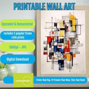 Cubist Portrait Print, Picasso Inspired Geometric Art (Digital Download)